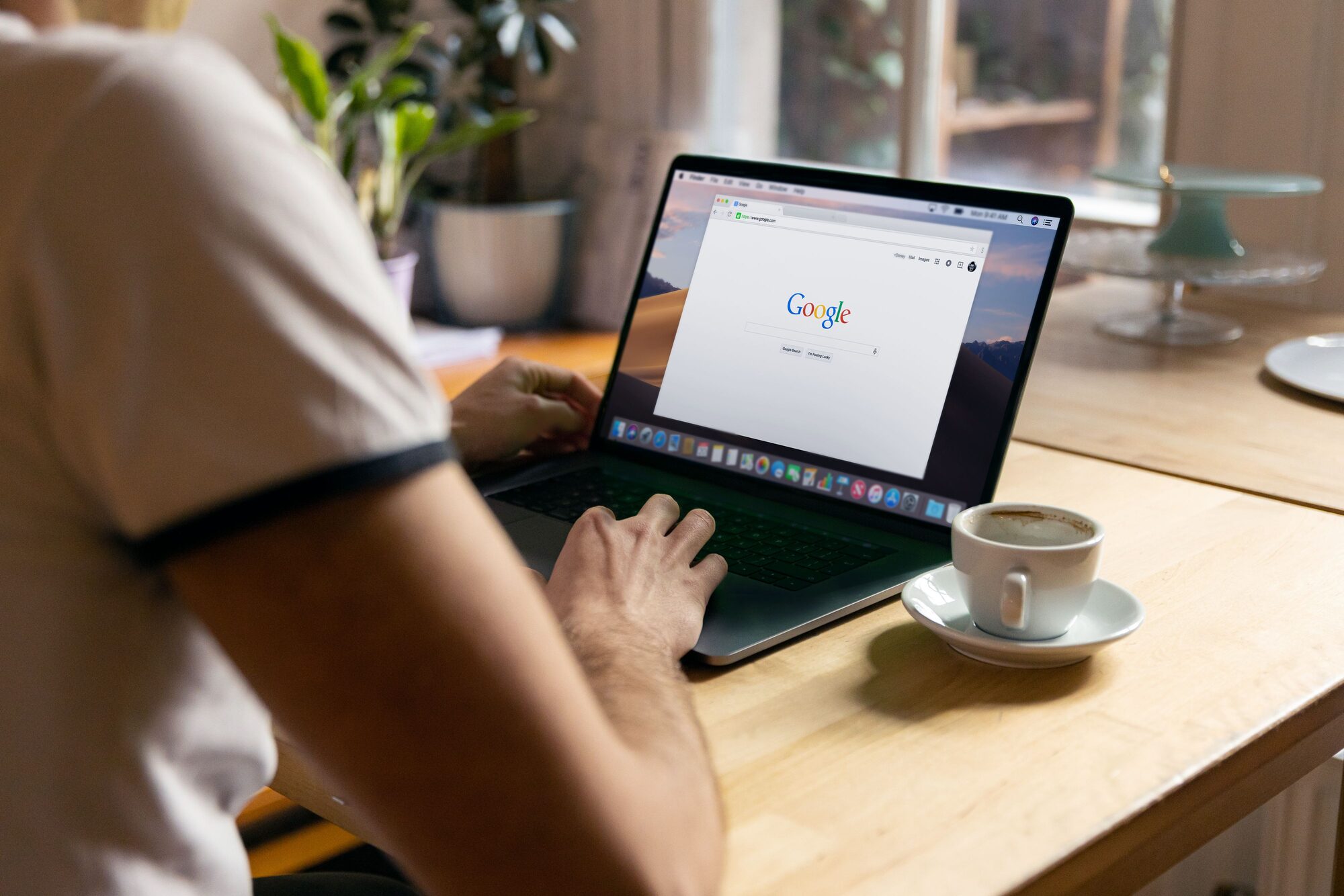 Laptop showing a Google search for a local business