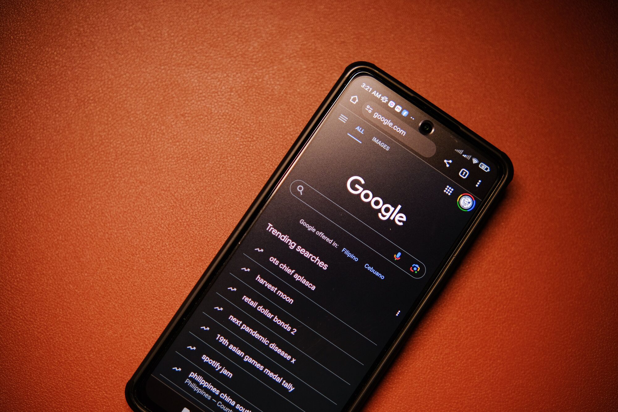 Phone showing a Google search with a trending local search result